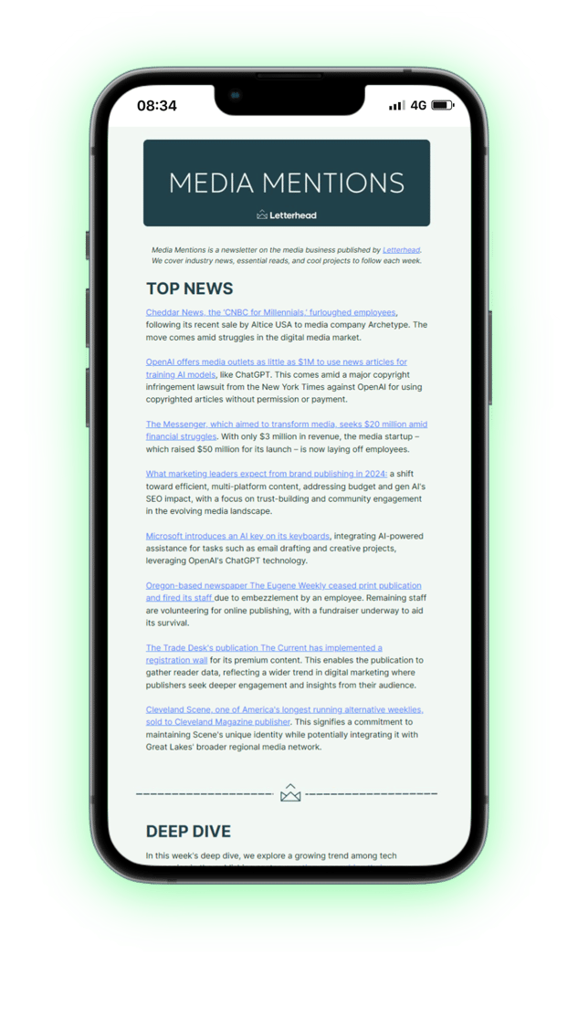 Media Mentions Newsletter Letterhead ai